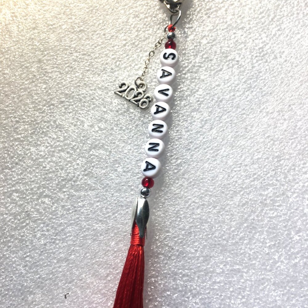 Personalized 2026 Graduation Tassel Keychain – Custom Name | Silver or Gold Fini
